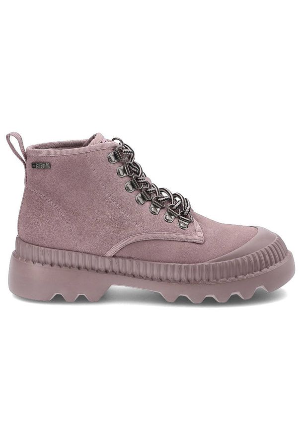 Big-Star - Fioletowe Botki Big Star Damskie Wygodne Buty. Okazja: na co dzień. Kolor: fioletowy. Materiał: zamsz. Szerokość cholewki: normalna. Styl: casual