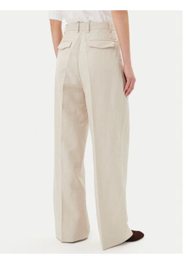 TOMMY HILFIGER - Tommy Hilfiger Spodnie materiałowe WW0WW45460 Beżowy Relaxed Fit. Kolor: beżowy. Materiał: len