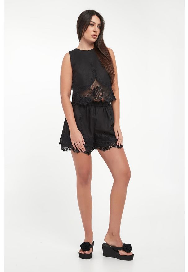 Twinset Milano - Top damski lniany TWINSET. Materiał: len