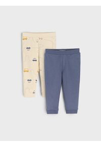 Sinsay - Spodnie regular 2 pack - kremowy. Kolor: kremowy