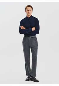 Pako Lorente - PAKO LORENTE – Granatowa koszula z bawełną. Kolor: niebieski. Materiał: bawełna. Długość rękawa: długi rękaw. Długość: długie #8