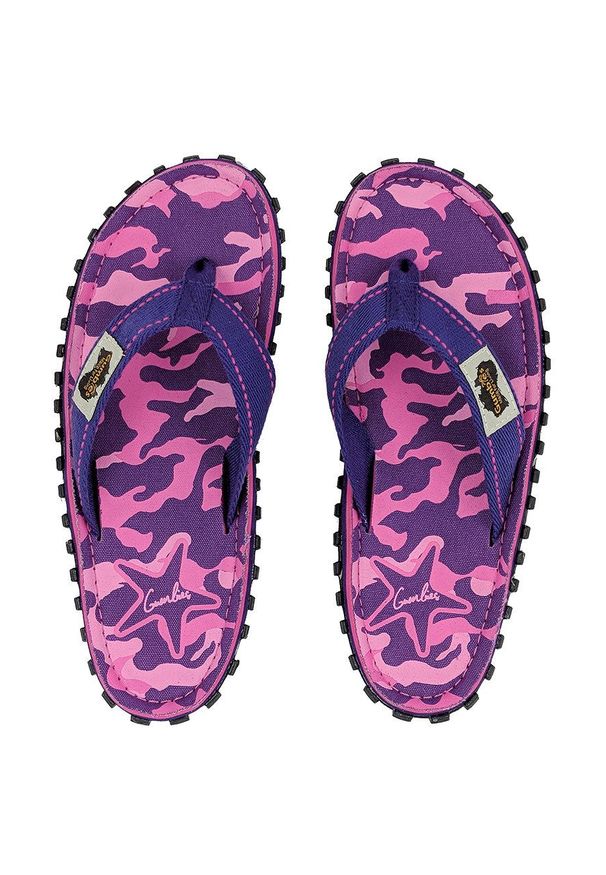 Gumbies - Japonki Islander. Nosek buta: okrągły. Kolor: fioletowy. Materiał: materiał, guma