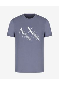 Armani Exchange - ARMANI EXCHANGE - Bawełniany T-shirt z logo. Okazja: na co dzień. Kolor: szary. Materiał: bawełna. Wzór: nadruk. Sezon: wiosna. Styl: klasyczny, casual, elegancki #3