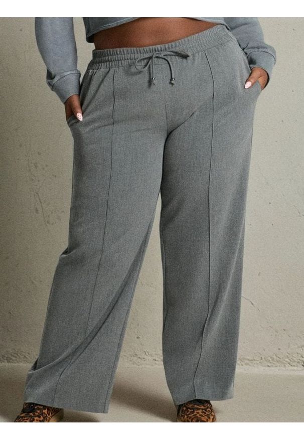 Sinsay - Spodnie wide leg - szary. Kolor: szary