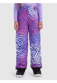 4f - 4F Spodnie snowboardowe membrana 10000 dziewczęce - multikolor 146 (10-11 lat). Kolor: wielokolorowy. Materiał: poliester, materiał. Wzór: gładki. Sezon: lato. Sport: snowboard #2