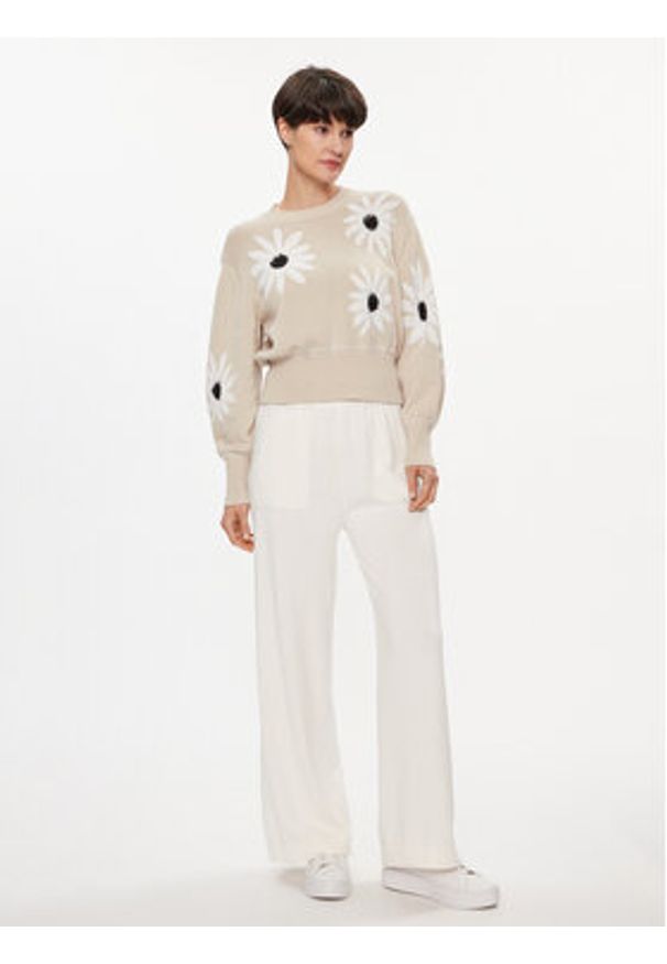 United Colors of Benetton - United Colors Of Benetton Spodnie dresowe 1294DF009 Écru Relaxed Fit. Materiał: bawełna