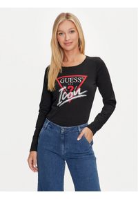 Guess Bluzka Icon W4YI33 I3Z14 Czarny Slim Fit. Kolor: czarny. Materiał: bawełna #1