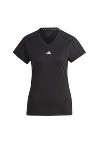 Adidas - Koszulka AEROREADY Train Essentials Minimal Branding V-Neck. Typ kołnierza: dekolt w serek. Kolor: czarny. Materiał: materiał