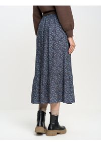 Big-Star - Spódnica damska midi z motywem kwiatowym Fiorda 401. Okazja: na co dzień. Kolor: niebieski. Materiał: materiał, wiskoza. Wzór: kwiaty. Styl: elegancki, casual #6