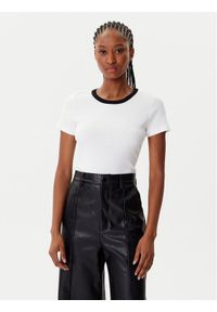 Morgan T-Shirt 252-DOPPY Biały Slim Fit. Kolor: biały. Materiał: bawełna