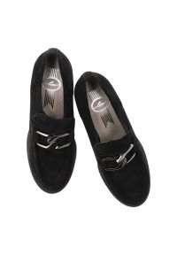 Czarne Półbuty Lemar Damskie Eleganckie Buty. Zapięcie: klamry. Kolor: czarny. Materiał: zamsz. Obcas: na obcasie. Styl: elegancki. Wysokość obcasa: średni #7