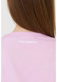 Karl Lagerfeld - KARL LAGERFELD Lawendowy damski t-shirt Ikonik 2.0 Choupette, Rozmiar XS. Kolor: fioletowy #7