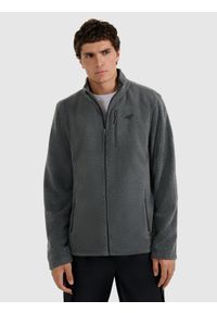 4f - 4F Polar regular ze stójką męski - szary 3XL. Typ kołnierza: kołnierzyk stójkowy. Kolor: szary. Materiał: polar