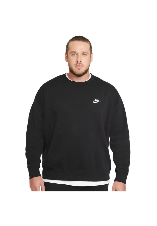 Bluza męska Nike Sportswear Club Fleece Crew. Kolor: czarny. Materiał: dresówka