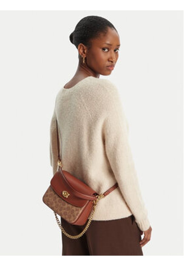 Coach Torebka CV436 Brązowy. Kolor: brązowy. Materiał: skórzane