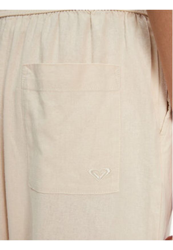 Roxy Spodnie materiałowe Lekeitio Break ERJNP03636 Beżowy Regular Fit. Kolor: beżowy. Materiał: wiskoza, len