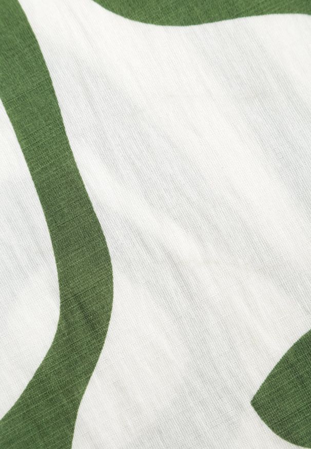 Born2be - Zielona Wiskozowa Bluzka Oversize z Krótkim Rękawem w Abstrakcyjny Wzór Ginedina. Okazja: na co dzień, do pracy, na spotkanie biznesowe. Kolor: zielony. Materiał: wiskoza. Długość rękawa: krótki rękaw. Długość: krótkie. Styl: casual, biznesowy, elegancki