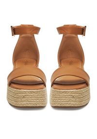 DeeZee Espadryle Q020 Brązowy. Kolor: brązowy. Materiał: skóra