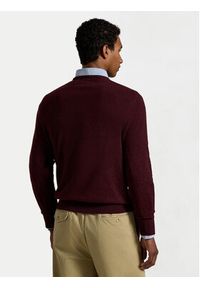 Polo Ralph Lauren Sweter 710974148008 Bordowy Regular Fit. Typ kołnierza: polo. Kolor: czerwony. Materiał: wełna #3