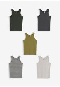 bonprix - Podkoszulki z miękką bawełną (5 szt.). Kolor: szary. Materiał: bawełna #2