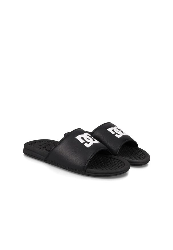 Klapki męskie DC Shoes Bolsa. Okazja: na plażę. Kolor: czarny. Materiał: syntetyk, materiał, tkanina. Styl: sportowy