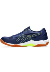 Buty do siatkówki męskie Asics Gel-rocket 11. Zapięcie: sznurówki. Kolor: wielokolorowy, zielony, pomarańczowy, żółty, niebieski. Materiał: materiał. Szerokość cholewki: normalna. Sport: siatkówka