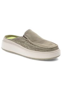 Zielone Klapki Jeep Wsuwane Obuwie Damskie. Okazja: na co dzień, na spacer. Kolor: zielony. Materiał: materiał. Sezon: lato. Styl: casual, sportowy
