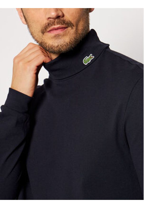 Lacoste Sweter UH2421 Granatowy Regular Fit. Kolor: niebieski. Materiał: bawełna