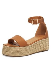 DeeZee Espadryle Q020 Brązowy. Kolor: brązowy. Materiał: skóra