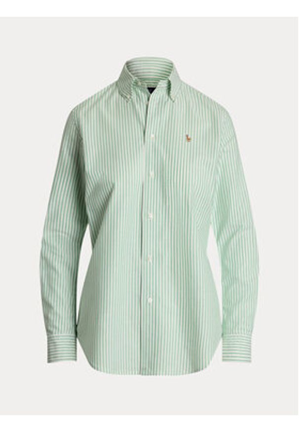 Polo Ralph Lauren Koszula 211941508007 Zielony Slim Fit. Typ kołnierza: polo. Kolor: zielony. Materiał: bawełna