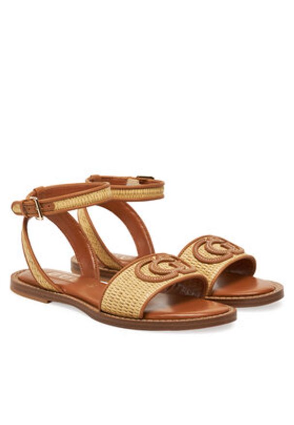 Guess Sandały FLJSIY FAB03 Brązowy. Kolor: brązowy. Materiał: skóra