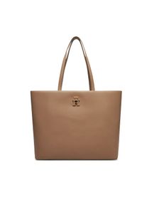 TOMMY HILFIGER - Tommy Hilfiger Torebka Th Modern Tote AW0AW17528 Beżowy. Kolor: beżowy. Materiał: skórzane