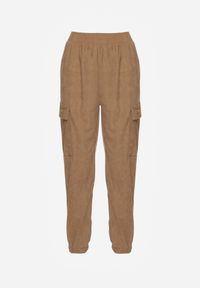 Renee - Brązowe Spodnie Typu Cargo High Waist Worseli. Okazja: na co dzień. Stan: podwyższony. Kolor: brązowy. Styl: casual, elegancki #5