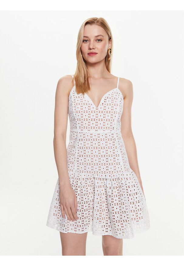 MICHAEL Michael Kors Sukienka codzienna MS381N18BK Biały Regular Fit. Okazja: na co dzień. Kolor: biały. Materiał: bawełna. Typ sukienki: proste. Styl: casual