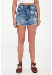 Liu Jo - Szorty damskie jeansowe z haftem LIU JO. Materiał: jeans. Wzór: haft #2