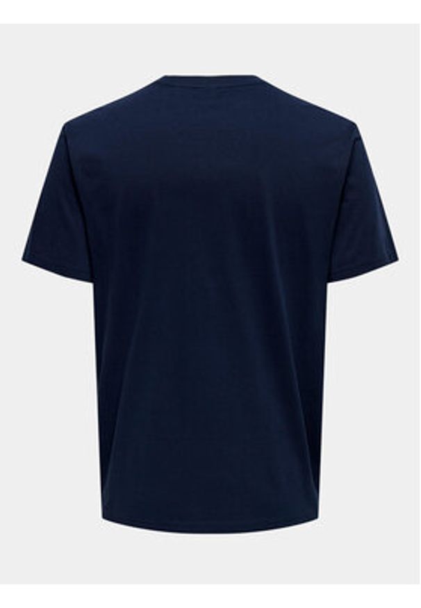 Only & Sons T-Shirt Lenny 22028593 Granatowy Regular Fit. Kolor: niebieski. Materiał: bawełna