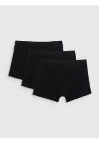 4f - 4F Bielizna bokserki (3-pack) męskie - czarne XXL. Kolor: czarny. Materiał: bawełna, elastan, guma #1