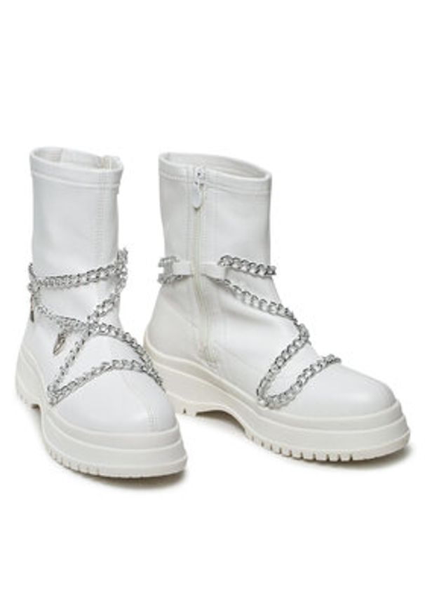 DeeZee Botki WS5271-01 Biały. Kolor: biały. Materiał: skóra