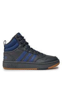 Adidas - adidas Sneakersy Hoops 3.0 Mid IF2635 Szary. Kolor: szary. Materiał: skóra
