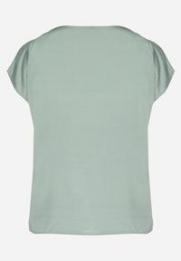 Born2be - Zielona Bluzka z Krótkim Luźnym Rękawem Mepola. Okazja: na co dzień. Kolekcja: plus size. Kolor: zielony. Materiał: jeans. Długość rękawa: krótki rękaw. Długość: krótkie. Styl: elegancki, casual #5