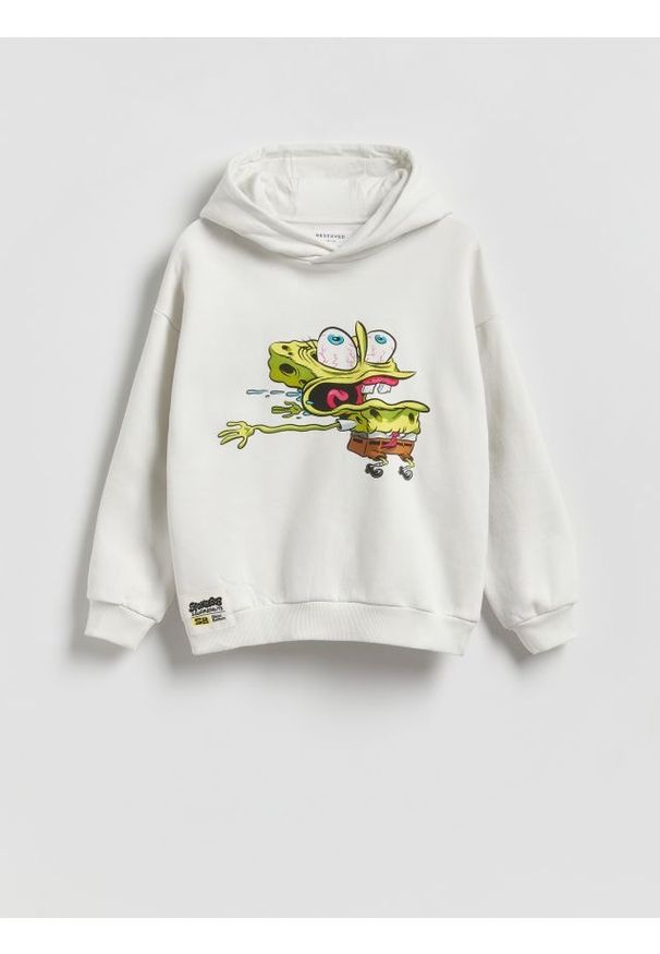 Reserved - Bawełniana bluza SpongeBob - jasnoszary. Kolor: szary. Materiał: bawełna