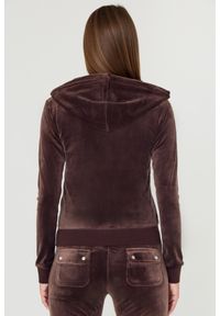 Juicy Couture - JUICY COUTURE Brązowa bluza Robertson. Kolor: brązowy. Materiał: poliester. Wzór: haft #2