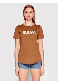 G-Star RAW - G-Star Raw T-Shirt Raw. D21226-4107-C740 Brązowy Slim Fit. Kolor: brązowy. Materiał: bawełna