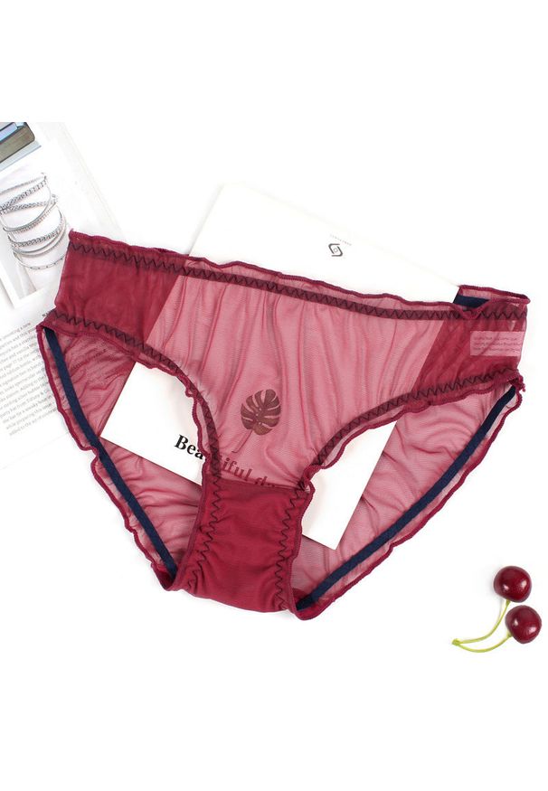 Intica - Majtki z niskim stanem z delikatnego materiału na ciepłe dni Violet. Stan: obniżony. Kolor: czerwony. Materiał: materiał. Długość: długie