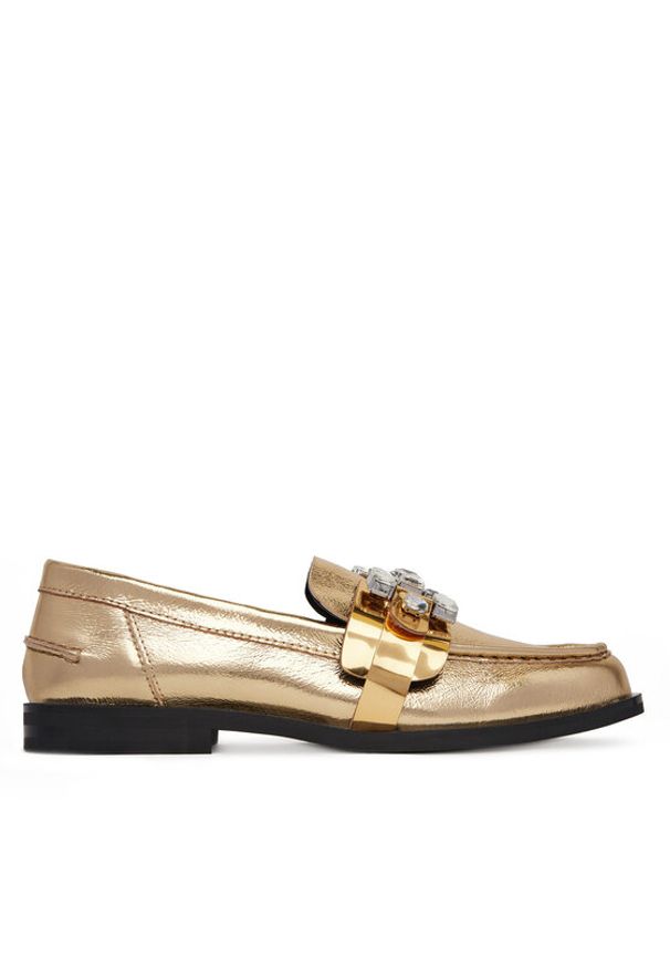 Eva Minge Loafersy AMARYLLIS-V1792B-315 Złoty. Kolor: złoty. Materiał: skóra