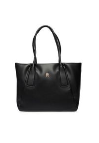 TOMMY HILFIGER - Tommy Hilfiger Torebka Th Essential Tote AW0AW18374 Czarny. Kolor: czarny. Materiał: skórzane #3