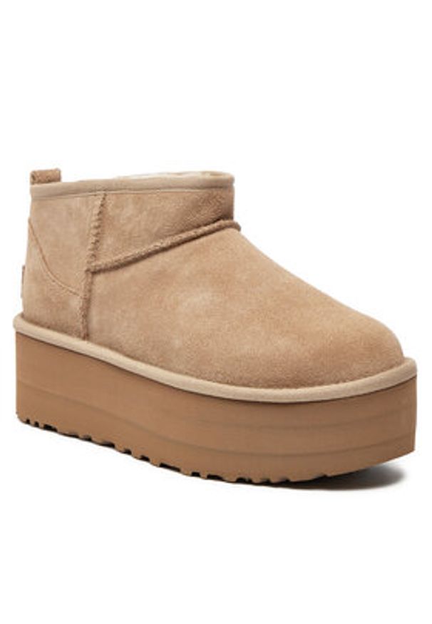 Ugg Śniegowce Classic Ultra Mini Platform 1135092 Beżowy. Kolor: beżowy. Materiał: skóra. Obcas: na platformie