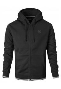 Rozpinana Bluza Męska z Kapturem - Pako Jeans - Czarna. Typ kołnierza: kaptur. Kolor: czarny. Materiał: poliester, bawełna. Styl: klasyczny