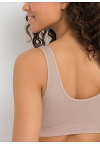 bonprix - Biustonosz bezszwowy bustier Feel Comfort w prążek (2 szt.). Kolor: szary. Wzór: prążki #2