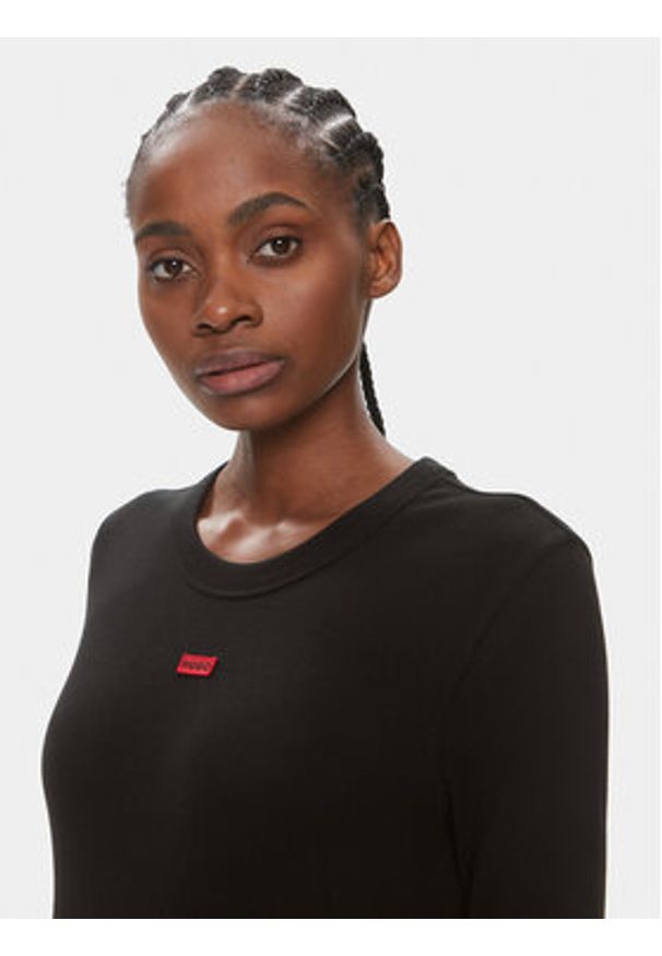 Hugo Sukienka codzienna Nemalia 50508635 Czarny Slim Fit. Okazja: na co dzień. Kolor: czarny. Materiał: bawełna. Typ sukienki: proste. Styl: casual